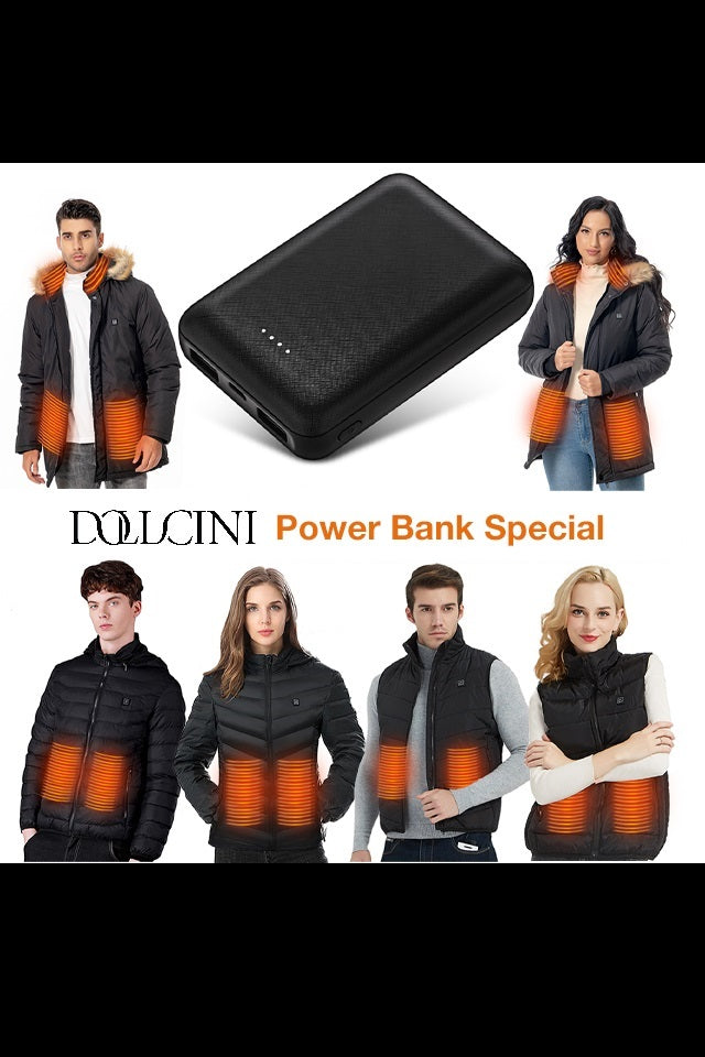 Dollcini power bank, fűthető dzsekikkel és mellényekkel bemutatva