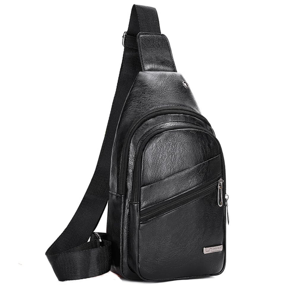 Dollcini fekete műbőr férfi urban crossbody mellkasi táska