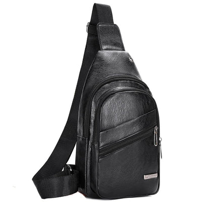 Dollcini fekete műbőr férfi urban crossbody mellkasi táska
