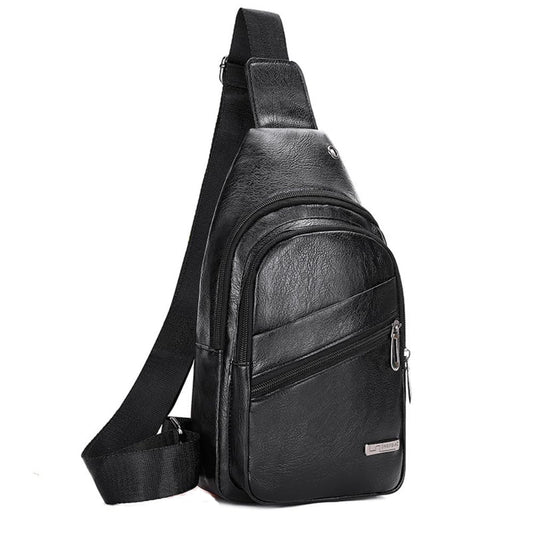 Dollcini fekete műbőr férfi urban crossbody mellkasi táska
