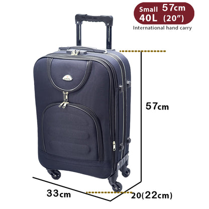 puhafedeles bőrönd, sötétkék, 40 literes, 57 cm-es méretábrával