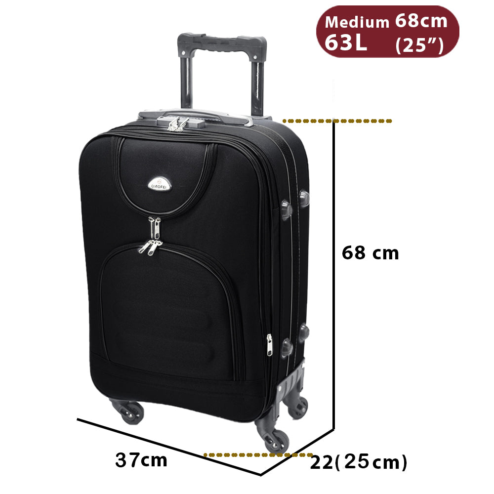 puhafedeles bőrönd, fekete, 63 literes, 68 cm-es méretábrával
