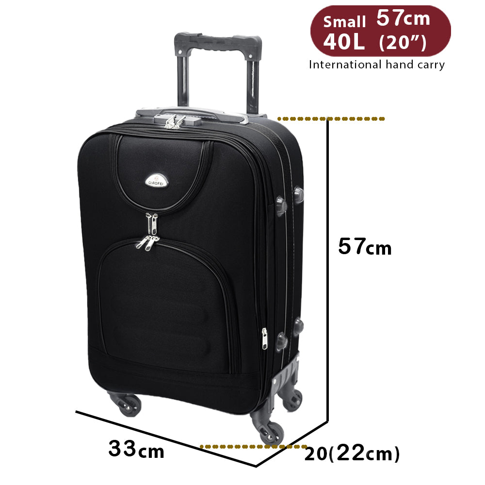 puhafedeles bőrönd, fekete, 40 literes, 57 cm-es méretábrával