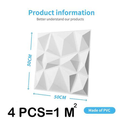 3D PVC falpanel, 50 x 50 cm méretben, 4 db = 1 m2 jelzéssel
