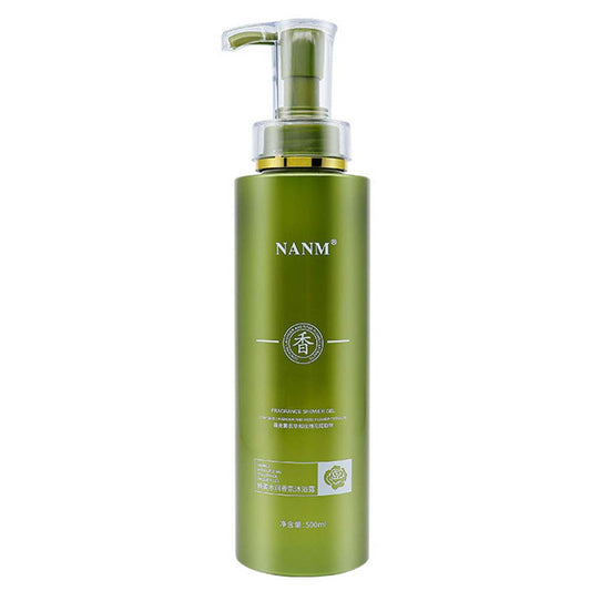 Dollcini Nanmeishun ginzeng tusfürdő, zöld pumpás flakonban, 500 ml