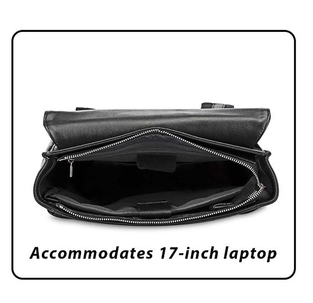 laptoptáska, fekete, műbőr kivitelben, laptoprekesszel, belső rekeszekkel, 66899 modell