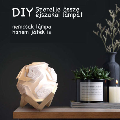 DIY LED rózsalámpa, fehér fényű éjszakai lámpaként polcon
