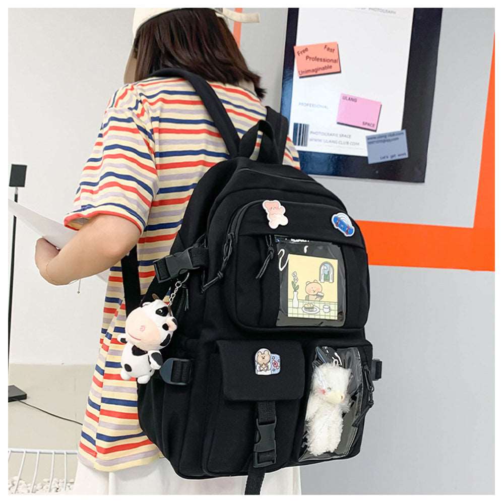 laptop hátizsák, rózsa formával, nylon anyagból, laptoprekesszel, belső rekeszekkel