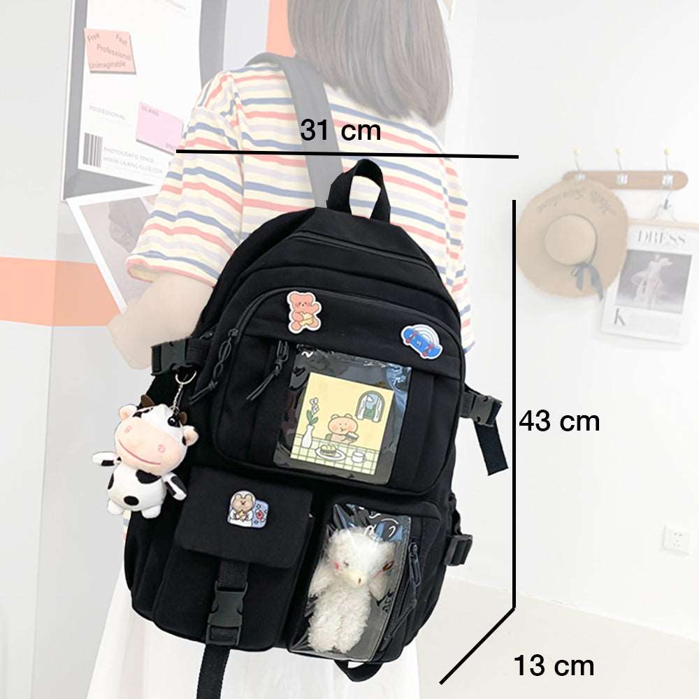 laptop hátizsák, rózsa formával, nylon anyagból, vízálló kivitelben, cipzáras részlettel