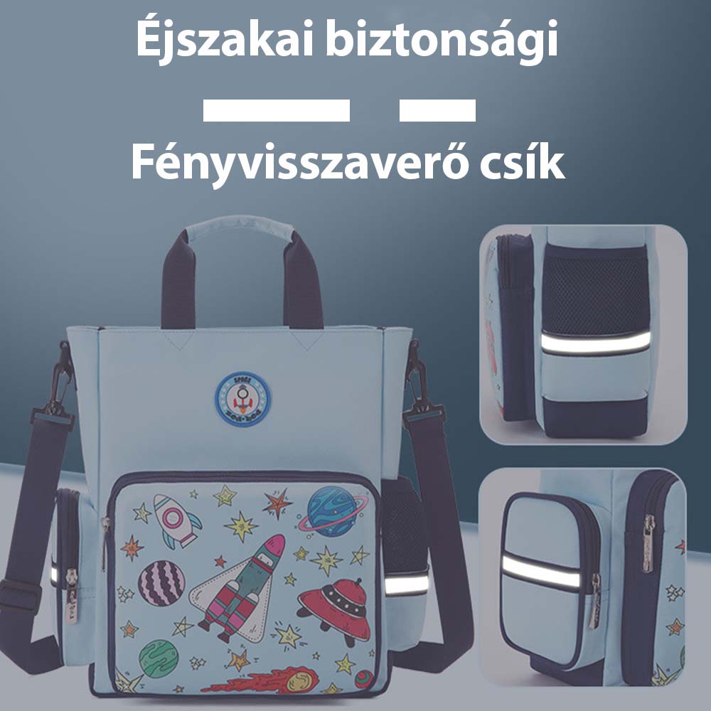 iskolatáska hátizsák, rózsa formával, nylon anyagból, cipzáras részlettel