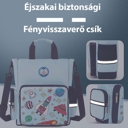 iskolatáska hátizsák, rózsa formával, nylon anyagból, cipzáras részlettel