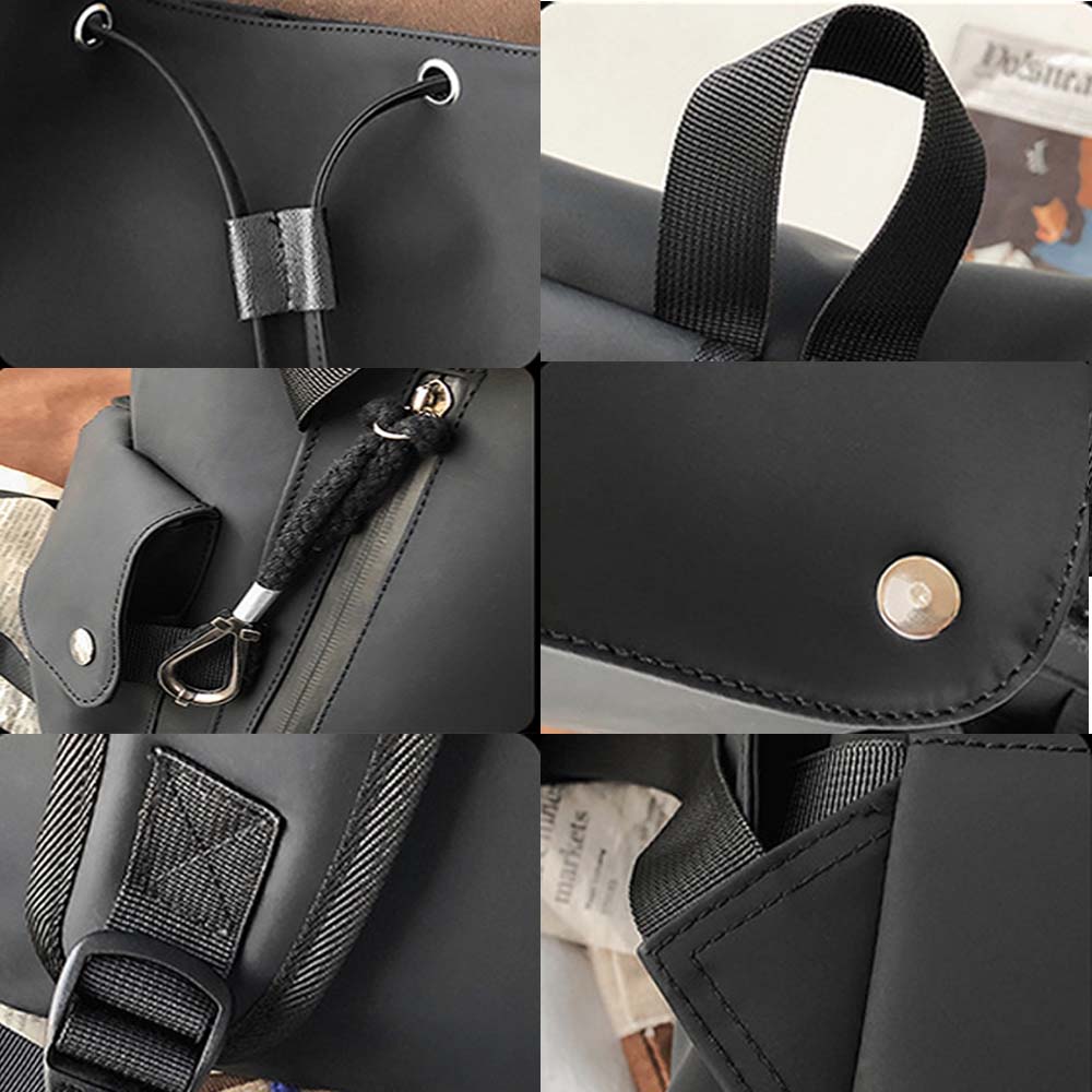 női hátizsák, nylon anyagból, laptoprekesszel, oldalnézetben