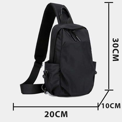 férfi melltáska, nylon anyagból, karcálló felülettel, állítható pánttal