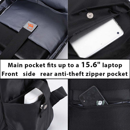 fekete vízálló nylon laptop hátizsák zsebkollázson 15 hüvelykes laptoprekesszel és lopásgátló zsebbel