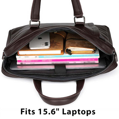 laptoptáska, fekete, nylon anyagból, karcálló felülettel, oldalnézetben