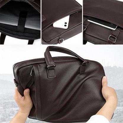 laptoptáska, fekete, műbőr kivitelben, cipzáras részlettel, hátoldali nézetben, 429262 modell