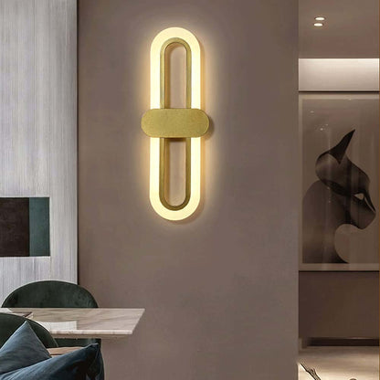 modern LED fali lámpa, meleg fényű dekor világítás falon