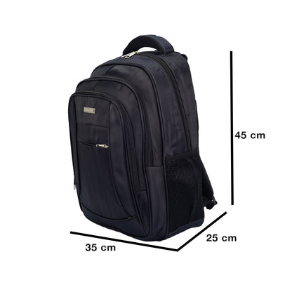 fekete 17 hüvelykes laptop hátizsák oldalsó méretábrán 45 x 35 x 25 cm jelöléssel