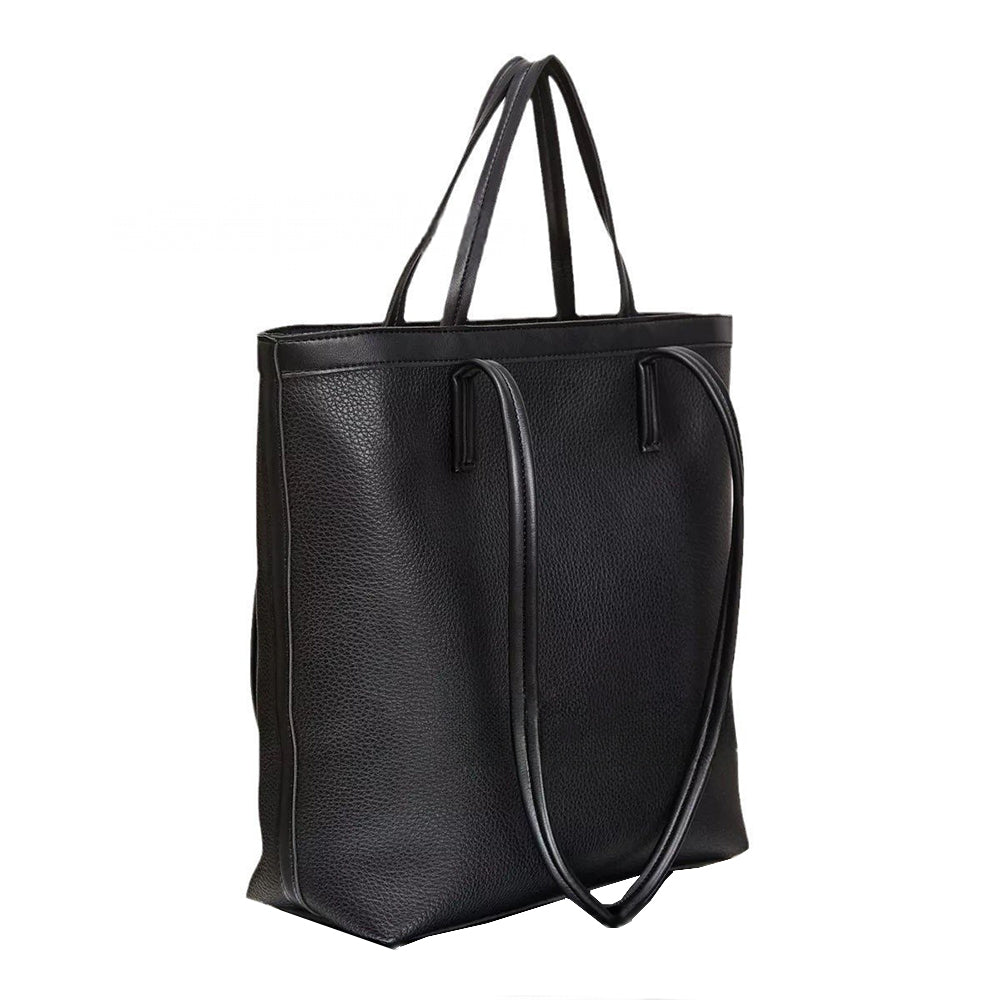 Dollcini fekete nagy méretű női laptop tote táska, hosszú vállfülekkel