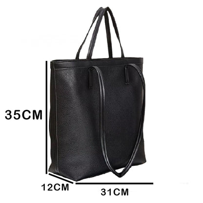 fekete nagy méretű laptop tote táska méretábrán, 35 x 31 x 12 cm