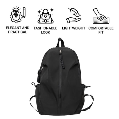 iskolatáska hátizsák, nylon anyagból, laptoprekesszel, utazáshoz bemutatva