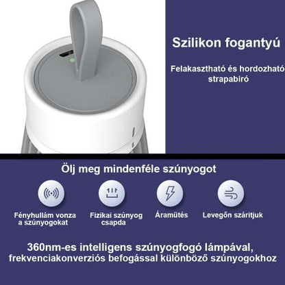 USB szúnyogirtó lámpa, szilikon fogantyúval és 360 nm-es fénycsapdával