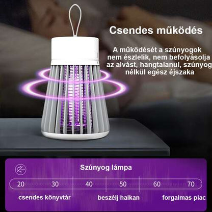 USB szúnyogirtó lámpa, csendes működést bemutató zajszint ábrával