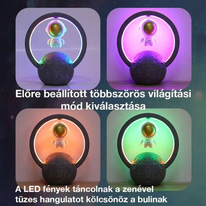 űrhajós Bluetooth hangszóró, többszínű LED világítási módokkal