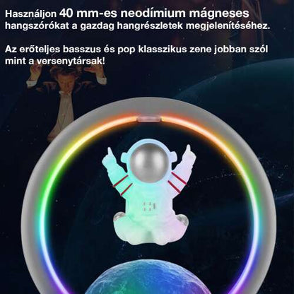 űrhajós Bluetooth hangszóró, 40 mm-es mágneses hangszóróval és LED fénygyűrűvel