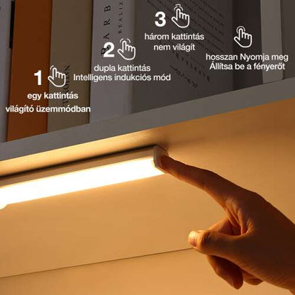 smart LED szekrénylámpa, érintős kezeléssel és három kapcsolási móddal