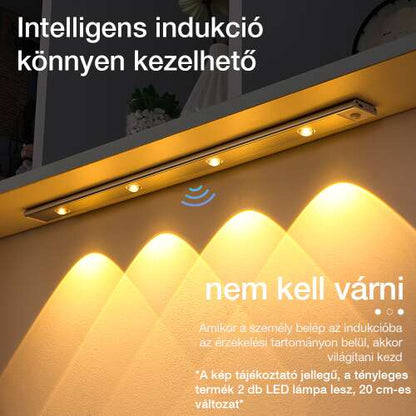 smart LED szekrénylámpa, meleg fényű automatikus érzékelős működéssel