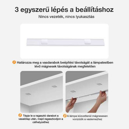 mozgásérzékelős LED szekrénylámpa, vezeték nélküli háromlépéses felszereléssel