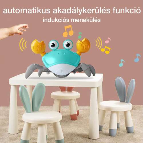 interaktív rák babajáték, automatikus akadálykerülés funkcióval asztalon