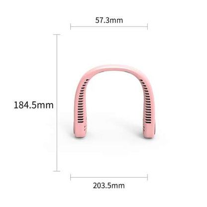 hordozható nyakventilátor, rózsaszín, 203,5 x 184,5 mm méretábrával