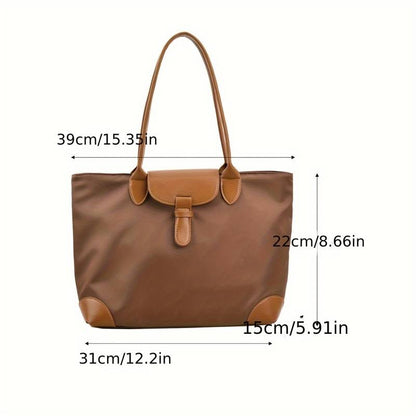 barna nagyméretű női műbőr tote táska méretábrán 39 x 31 x 15 cm jelöléssel