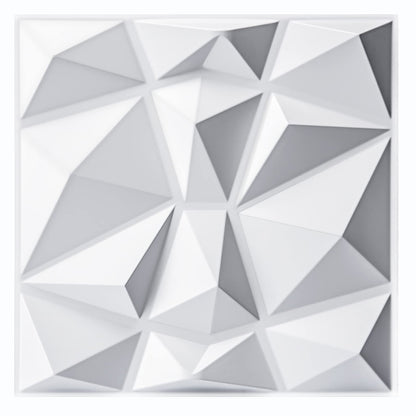 Dollcini 3D PVC falpanel, matt fehér geometrikus mintával