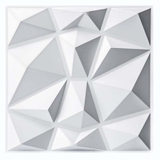 Dollcini 3D PVC falpanel, matt fehér geometrikus mintával