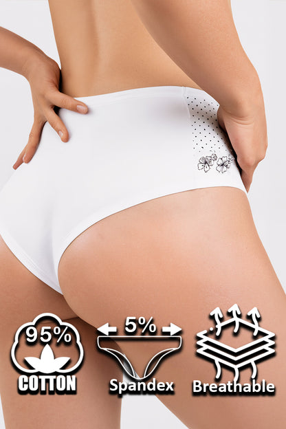 női bugyi, többszínű, 6 részes, pamutból, varrásmentes részlettel, 69482 modell