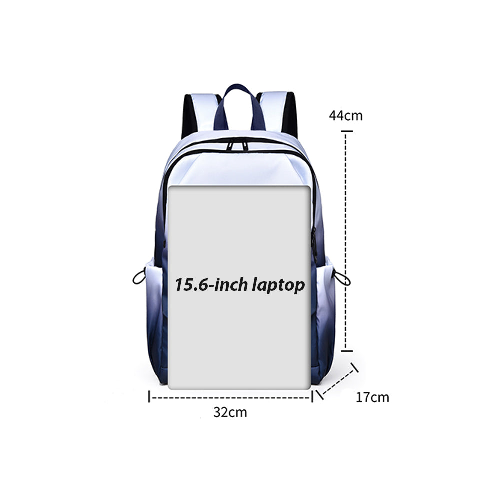 laptop hátizsák, kompakt, nylon anyagból, laptoprekesszel, hátoldali nézetben