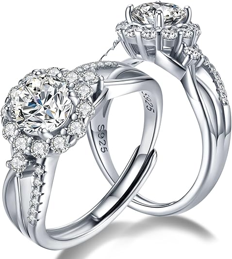 gyűrű, ezüst, moissanite kővel, 925 ezüst részlettel, fényes részlettel, 649071 modell