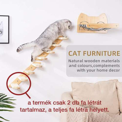 kisállat kiegészítő, barna, cicás részlettel, fa részlettel, részletnézetben
