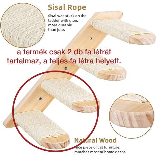 kisállat kiegészítő, barna, cicás részlettel, fa részlettel, közeli nézetben