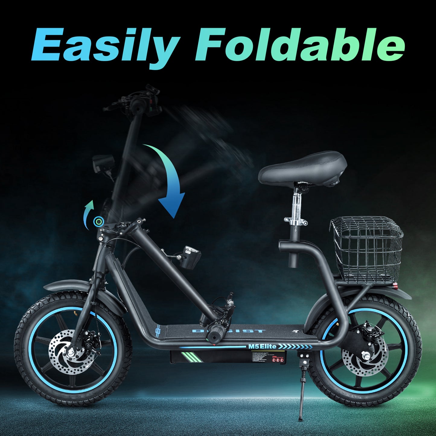 Bogist M5 Elite elektromos roller, könnyen összecsukható váz bemutatásával