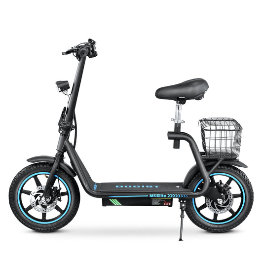 Bogist M5 Elite elektromos roller, fekete, kosárral és 14 hüvelykes kerekekkel