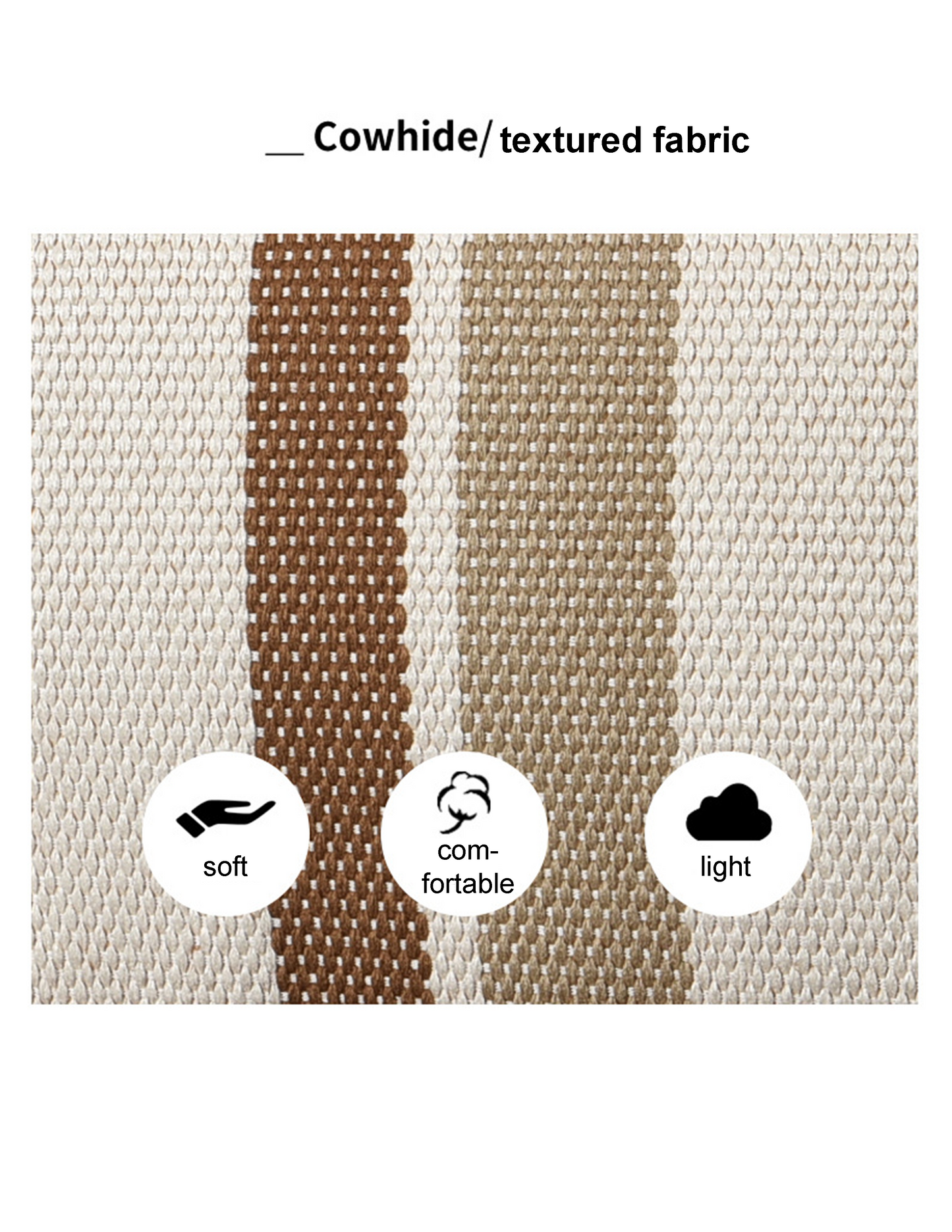 csíkos nylon tote kézitáska anyagmintán, barna és bézs textilpánt részlettel
