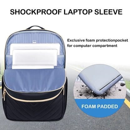 fekete női városi laptop hátizsák párnázott laptopvédő rekesszel