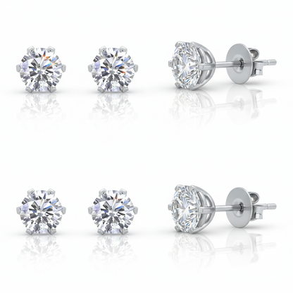 fülbevaló, ezüst, moissanite kővel, 925 ezüst részlettel, fényes részlettel, 2026-3 modell