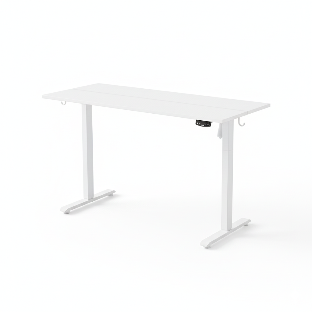 Dollcini elektromosan állítható íróasztal, fehér, 140 x 54 cm-es asztallappal