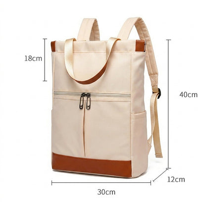 krémszínű vízálló laptop hátizsák méretábrán 30 x 40 x 12 cm jelöléssel