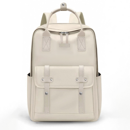 Dollcini krémszínű bővíthető unisex üzleti laptop hátizsák, 16 hüvelykes laptophoz